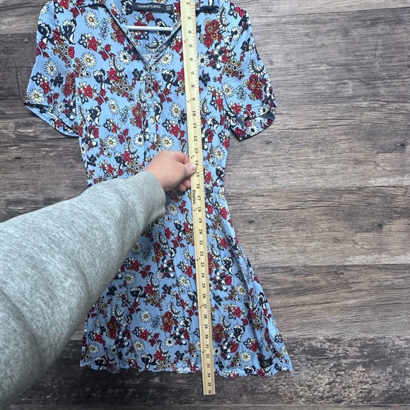 Calvin Klein Jeans Red Peplum Midi Sundress with Notched Collar - Picture 7 of 9